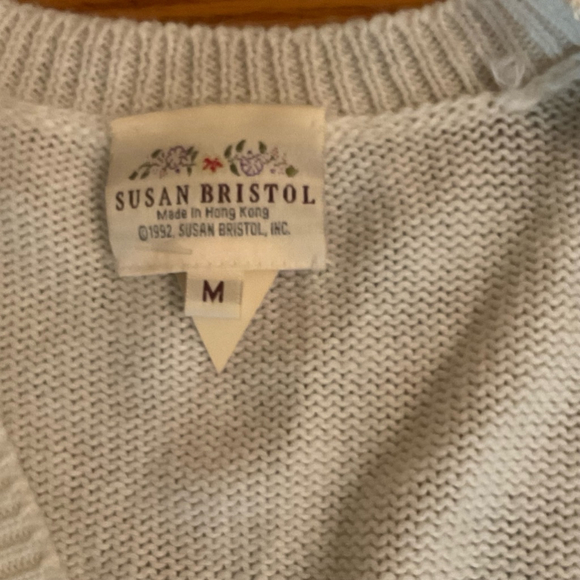 Women's Susan Bristol Cardigan Sweater M White Multi - Picture 4 of 13